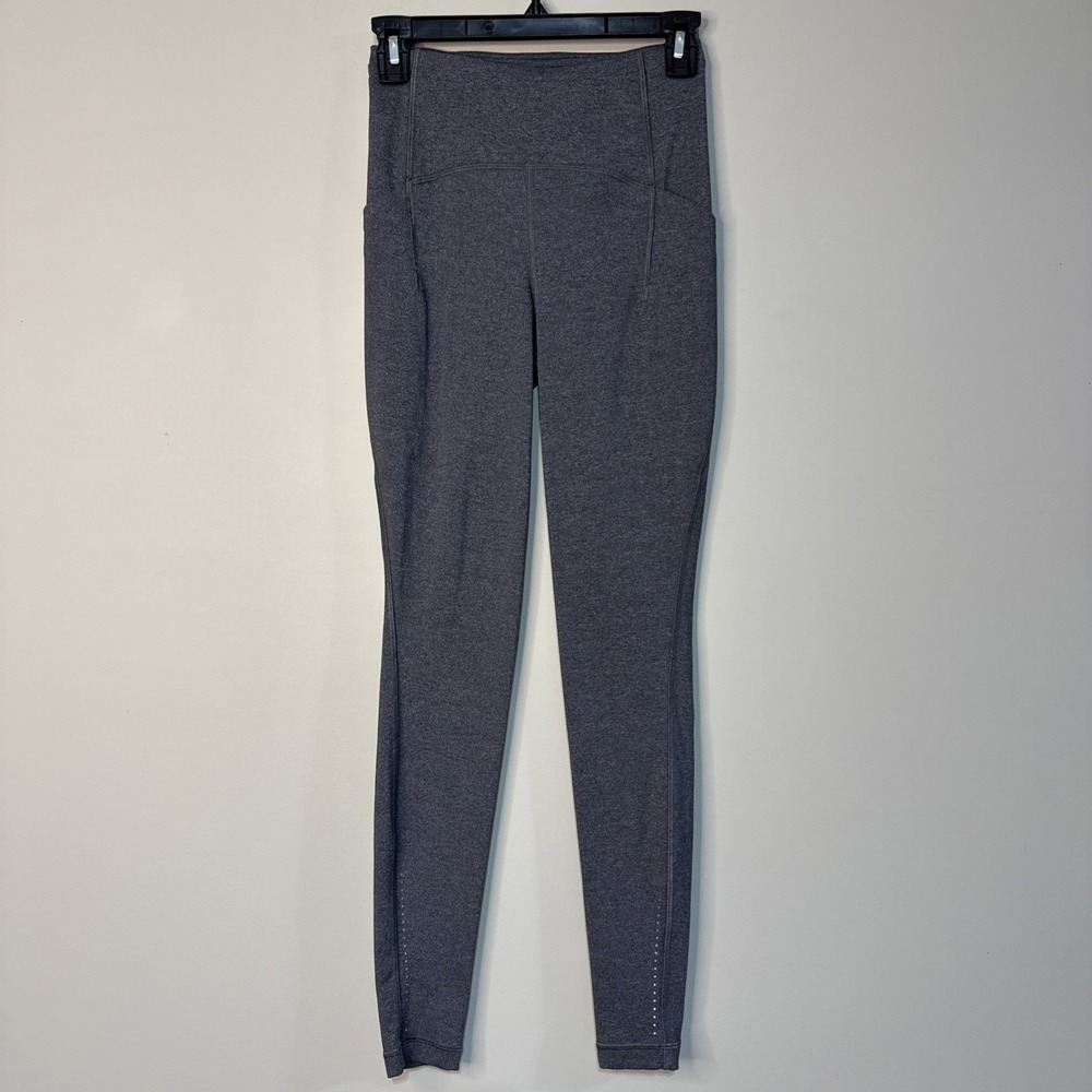 Lululemon Women's Size 4 Gray Athletic Leggings Activewear Pockets #105